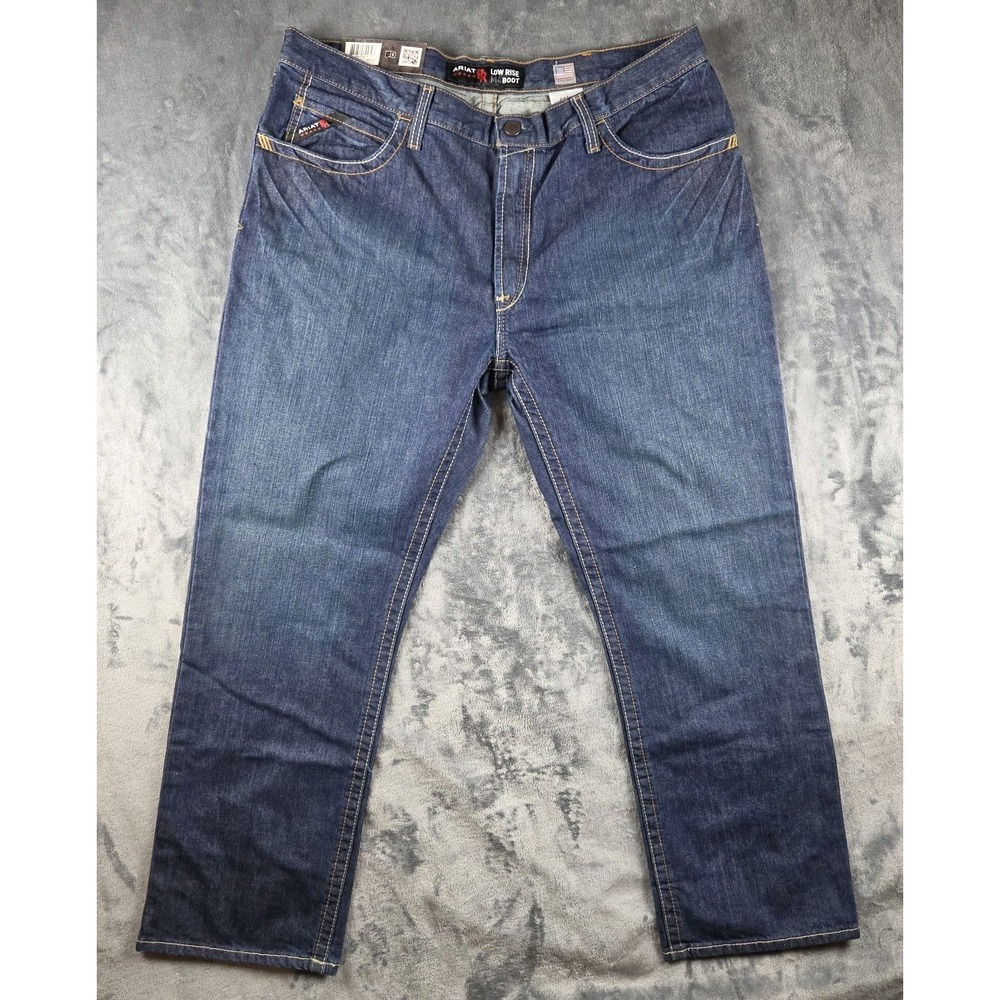 Ariat Work FR M4 Low Rise Jeans Mens 40x32 Blue Denim Flame Resistant Cat 2
